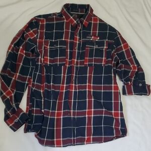 Wrangler Blue and Red Casual Button Down Shirt